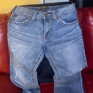 Mens silver jeans